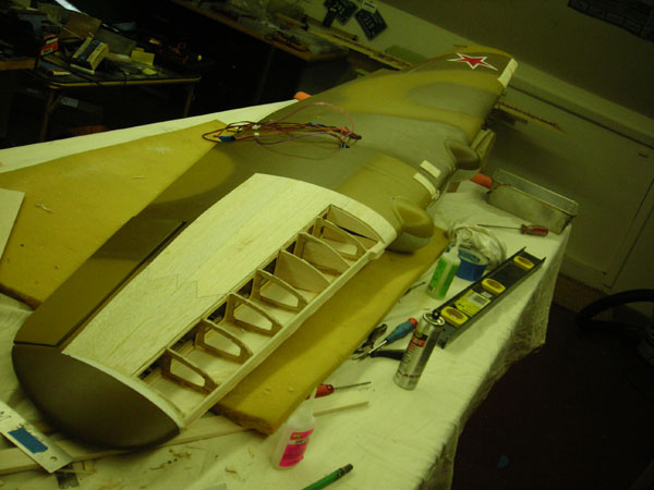 Warbird Rebuild—Skyshark ARF P-40N, model airplane news, model airplanes, model aviation, photo 6, balsa glue, 1/8 inch balsa, solartex covering